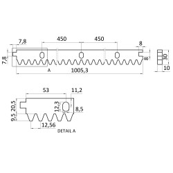 Hrebeň kov 30x10mm, L-1000mm, M4, max do 1700kg, 3x úchyt+skrutky, pozinkovaný so zámkom Hrebeň kov 30x10mm, L-1000mm, M4, max do 1700kg, 3x úchyt+skrutky, pozinkovaný so zámkom